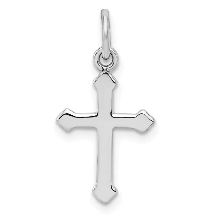 TreasureFineJewelers Necklaces Sterling Silver RH Plated Childs Polished Cross Pendant TreasureFineJewelers Necklaces Sterling Silver RH Plated Childs Polished Cross Pendant