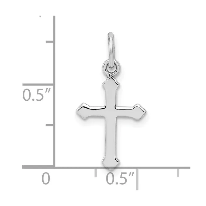 TreasureFineJewelers Necklaces Sterling Silver RH Plated Childs Polished Cross Pendant
