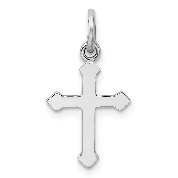 TreasureFineJewelers Necklaces Sterling Silver RH Plated Childs Polished Cross Pendant