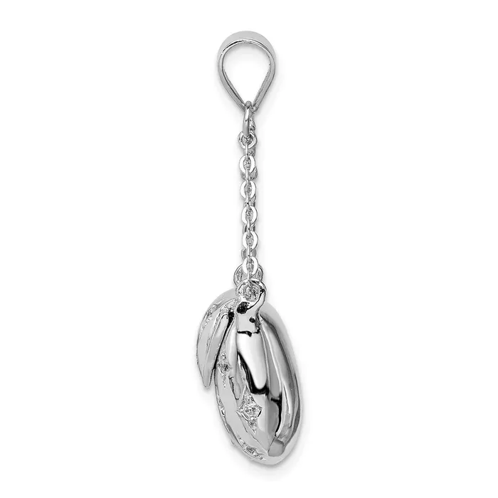 TreasureFineJewelers Necklaces Sterling Silver Rhodiumplated CZ Handbag Pendant