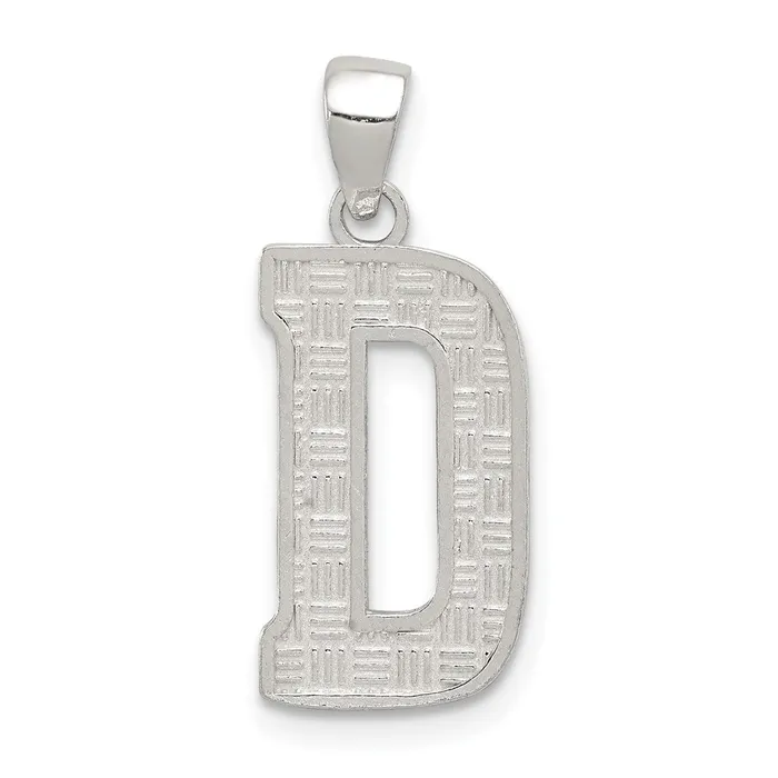TreasureFineJewelers Necklaces Sterling Silver Rhodiumplated Letter D Initial Pendant TreasureFineJewelers Necklaces Sterling Silver Rhodiumplated Letter D Initial Pendant