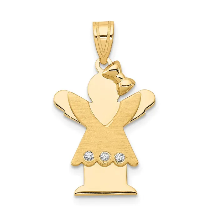 TreasureFineJewelers PreStyled Sets 14k Yellow Gold AAA Diamond Kid Pendant TreasureFineJewelers PreStyled Sets 14k Yellow Gold AAA Diamond Kid Pendant