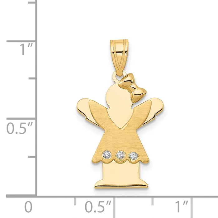 TreasureFineJewelers PreStyled Sets 14k Yellow Gold AAA Diamond Kid Pendant