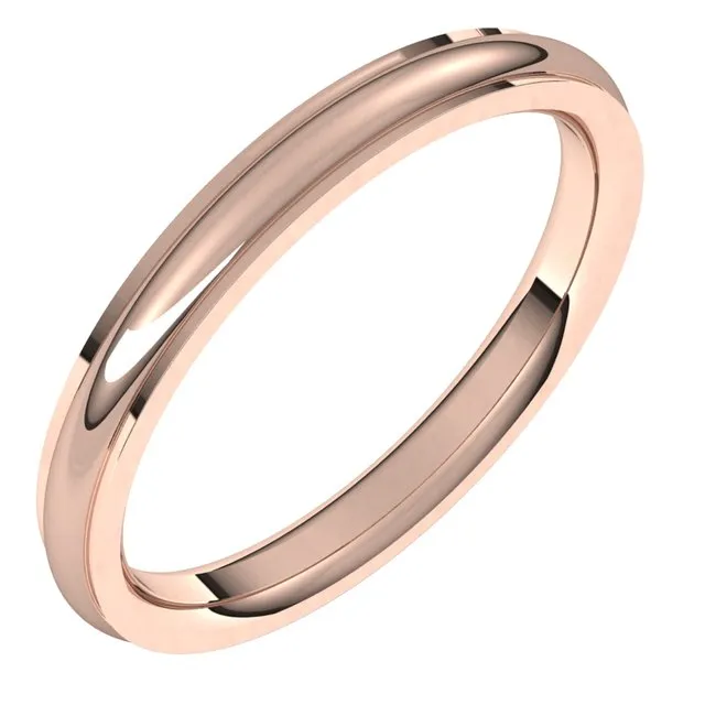 TreasureFineJewelers Rings 10K Rose Gold 25 mm Half Round Edge Comfort Fit Wedding Band TreasureFineJewelers Rings 10K Rose Gold 25 mm Half Round Edge Comfort Fit Wedding Band