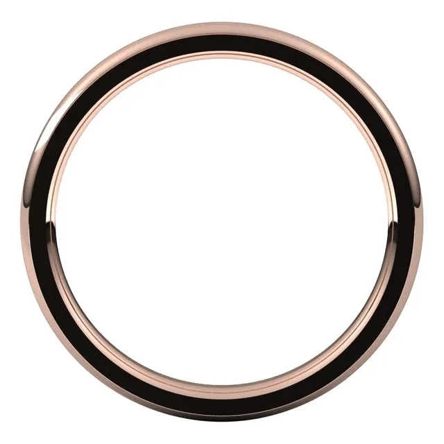 TreasureFineJewelers Rings 10K Rose Gold 25 mm Half Round Edge Comfort Fit Wedding Band