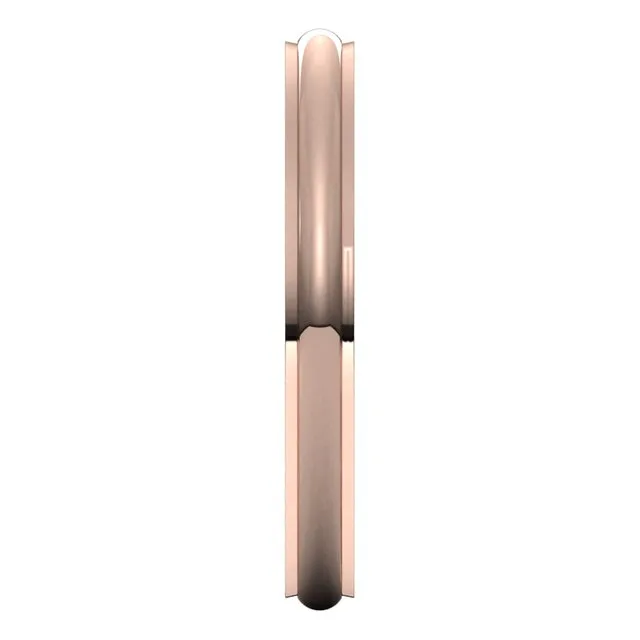 TreasureFineJewelers Rings 10K Rose Gold 25 mm Half Round Edge Comfort Fit Wedding Band