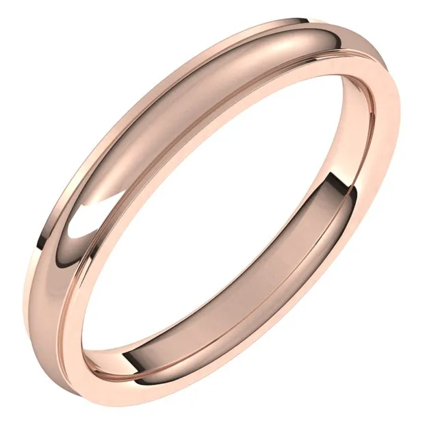 TreasureFineJewelers Rings 10K Rose Gold 3 mm Half Round Edge Comfort Fit Wedding Band TreasureFineJewelers Rings 10K Rose Gold 3 mm Half Round Edge Comfort Fit Wedding Band