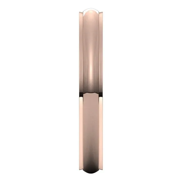 TreasureFineJewelers Rings 10K Rose Gold 3 mm Half Round Edge Comfort Fit Wedding Band