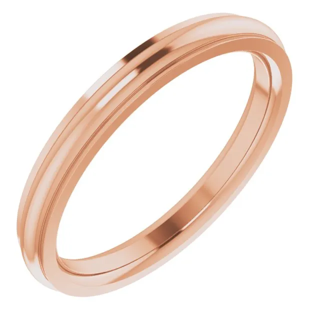 TreasureFineJewelers Rings 14K Rose Gold 25 mm Half Round Edge Comfort Fit Wedding Band TreasureFineJewelers Rings 14K Rose Gold 25 mm Half Round Edge Comfort Fit Wedding Band