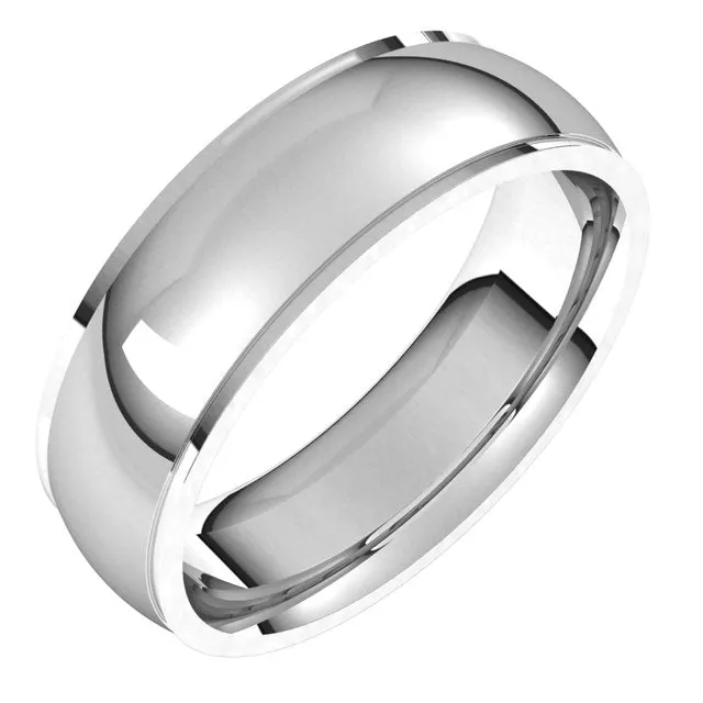 TreasureFineJewelers Rings 14K White Gold 6 mm Half Round Edge Comfort Fit Wedding Band TreasureFineJewelers Rings 14K White Gold 6 mm Half Round Edge Comfort Fit Wedding Band