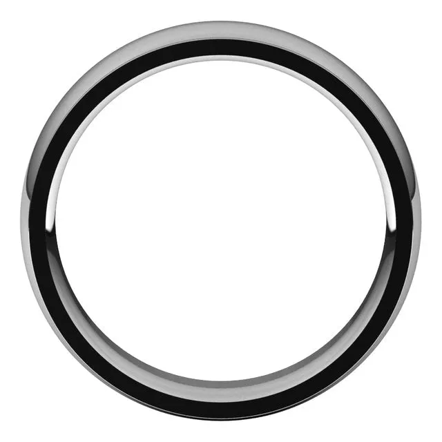 TreasureFineJewelers Rings 14K White Gold 6 mm Half Round Edge Comfort Fit Wedding Band