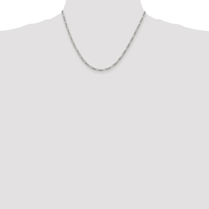 TreasureFineJewelers Rings Sterling Silver 285mm Figaro Chain