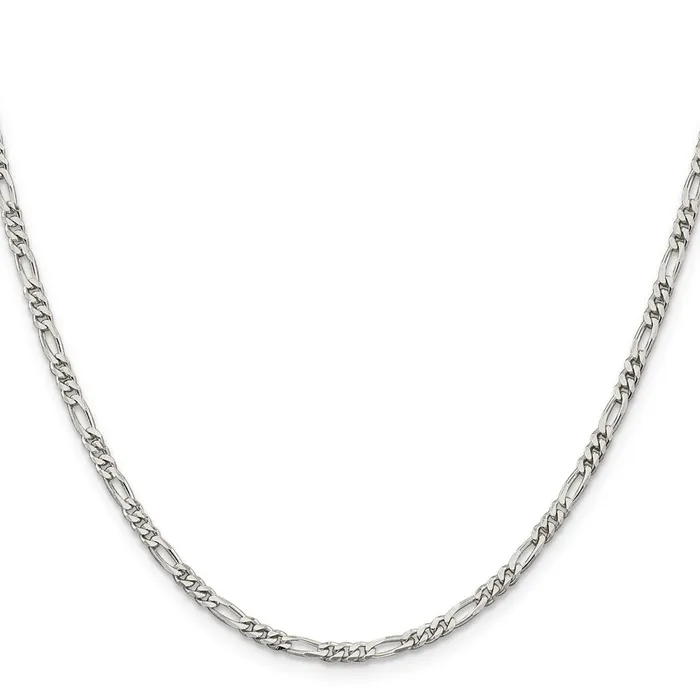 TreasureFineJewelers Rings Sterling Silver 285mm Figaro Chain