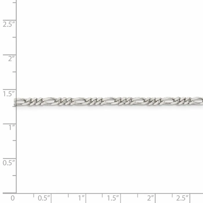 TreasureFineJewelers Rings Sterling Silver 285mm Figaro Chain