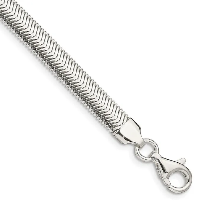 TreasureFineJewelers Rings Sterling Silver 625mm Flat Oval Snake Chain