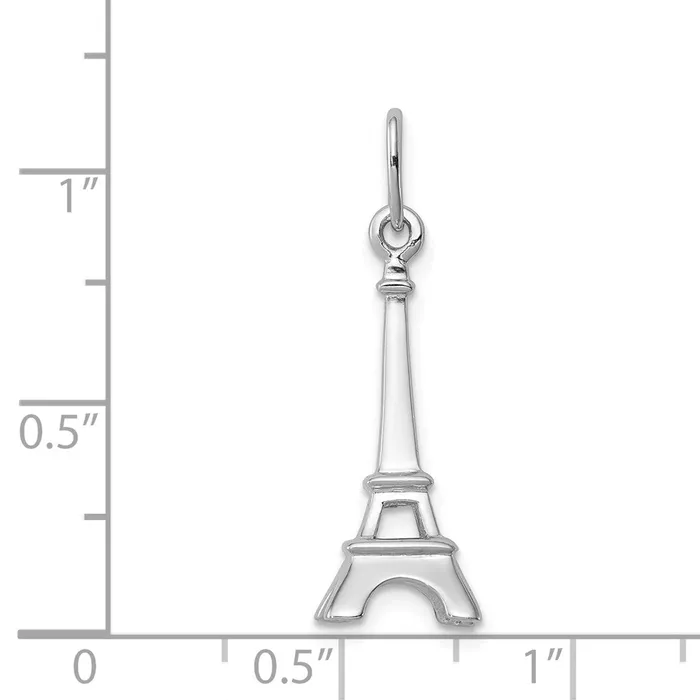TreasureFineJewelers Rings Sterling Silver Eiffel Tower Charm