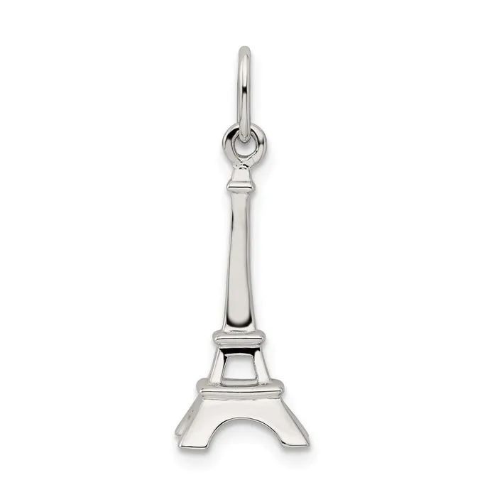 TreasureFineJewelers Rings Sterling Silver Eiffel Tower Charm