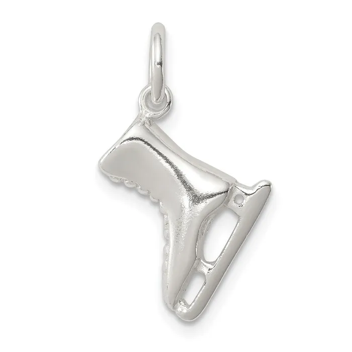 TreasureFineJewelers Rings Sterling Silver Ice Skate Charm