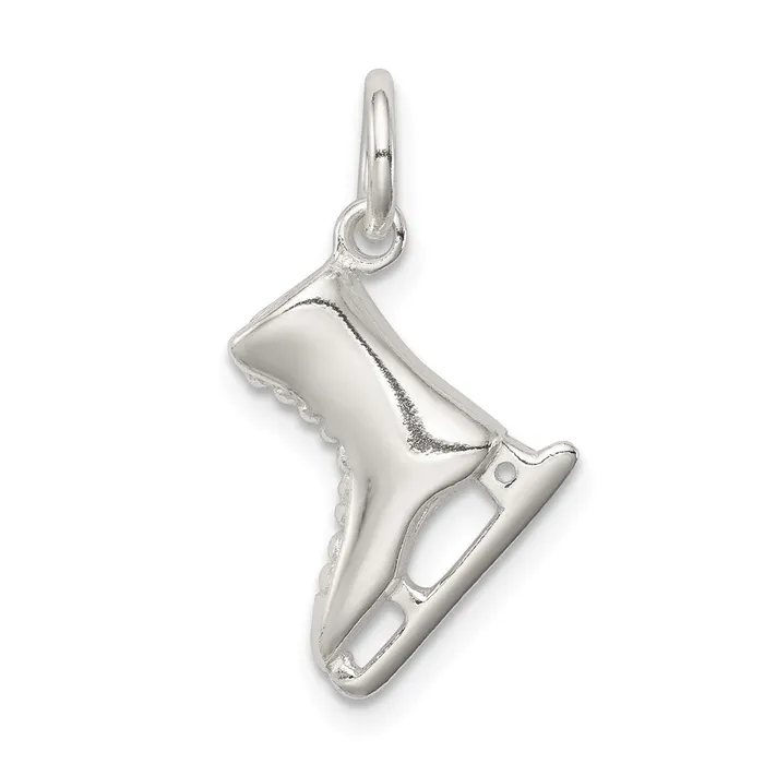 TreasureFineJewelers Rings Sterling Silver Ice Skate Charm