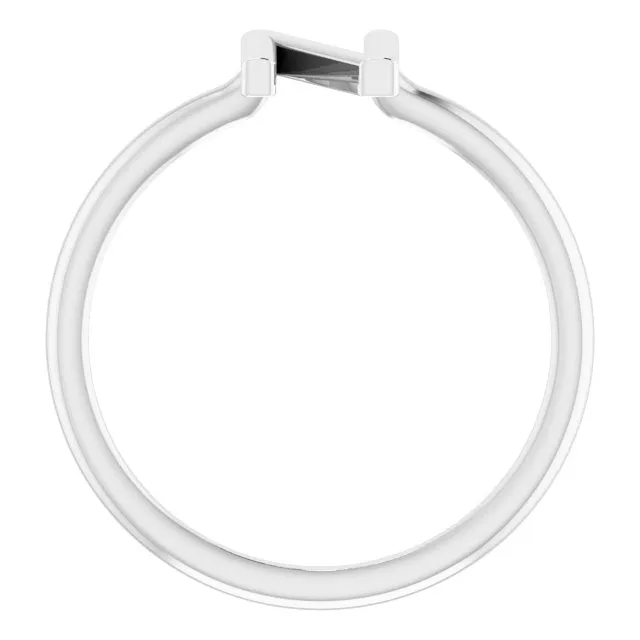 TreasureFineJewelers Rings Sterling Silver Initial N Ring