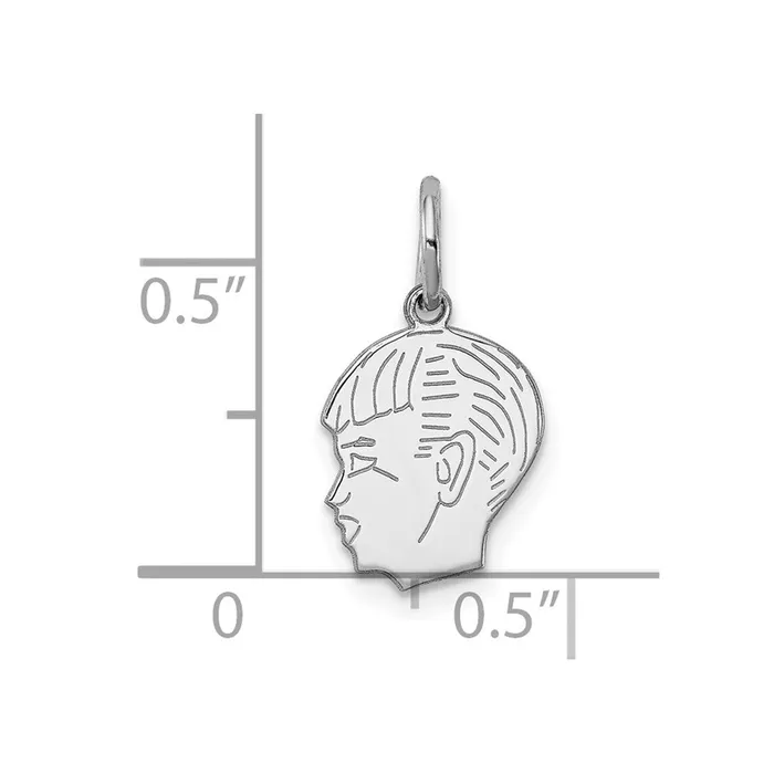 TreasureFineJewelers Rings Sterling Silver Rhplt Engraveable Boy Disc Charm Polish on FrontBack