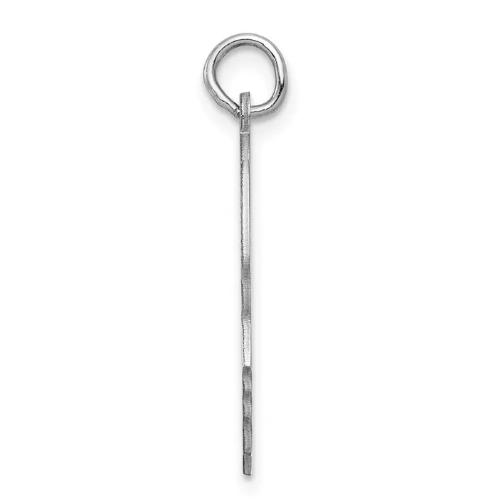 TreasureFineJewelers Rings Sterling Silver Rhodplate Eng Boy Polished FrontSatin Back Disc Charm