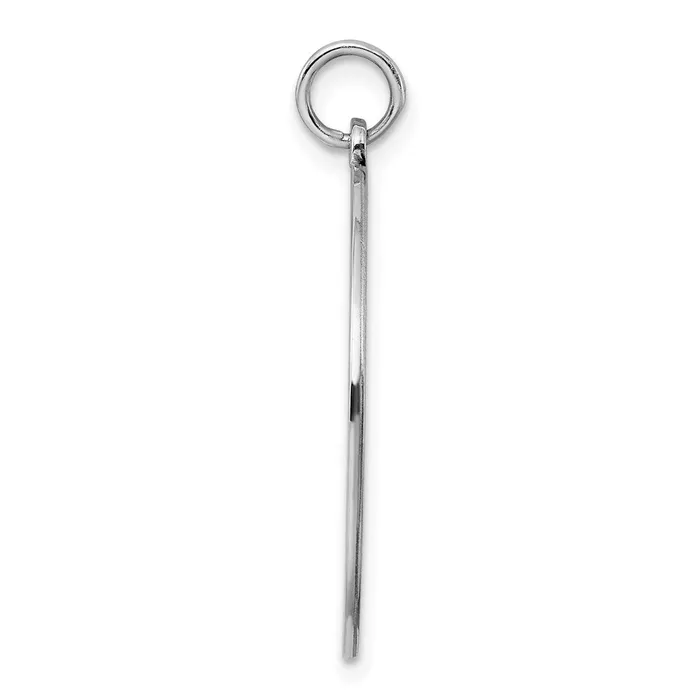 TreasureFineJewelers Rings Sterling Silver Rhodplated Eng Rnd Polish FrontBack Disc Charm