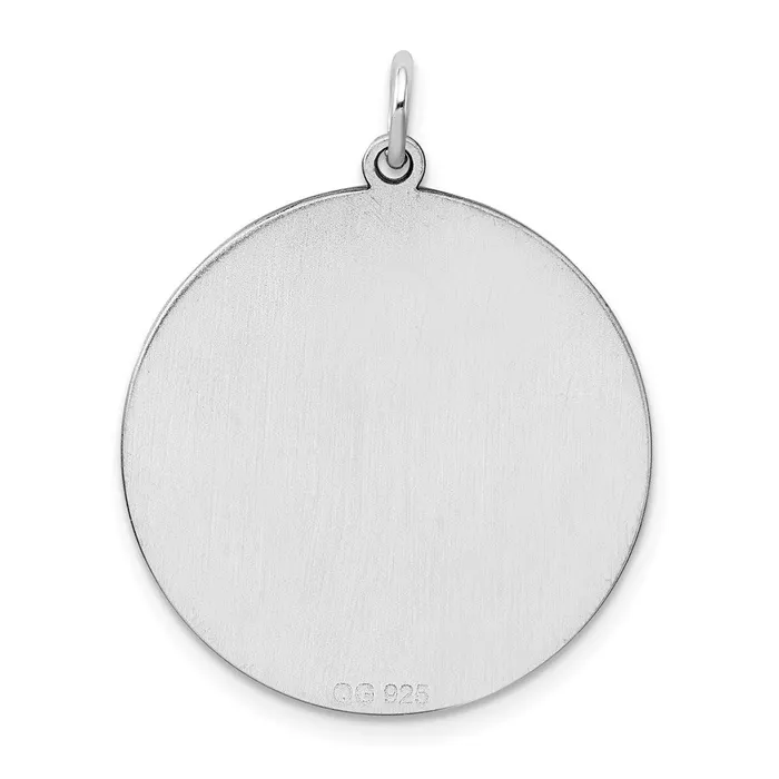 TreasureFineJewelers Rings Sterling Silver Rhodplated Eng Rnd Polish FrontBack Disc Charm