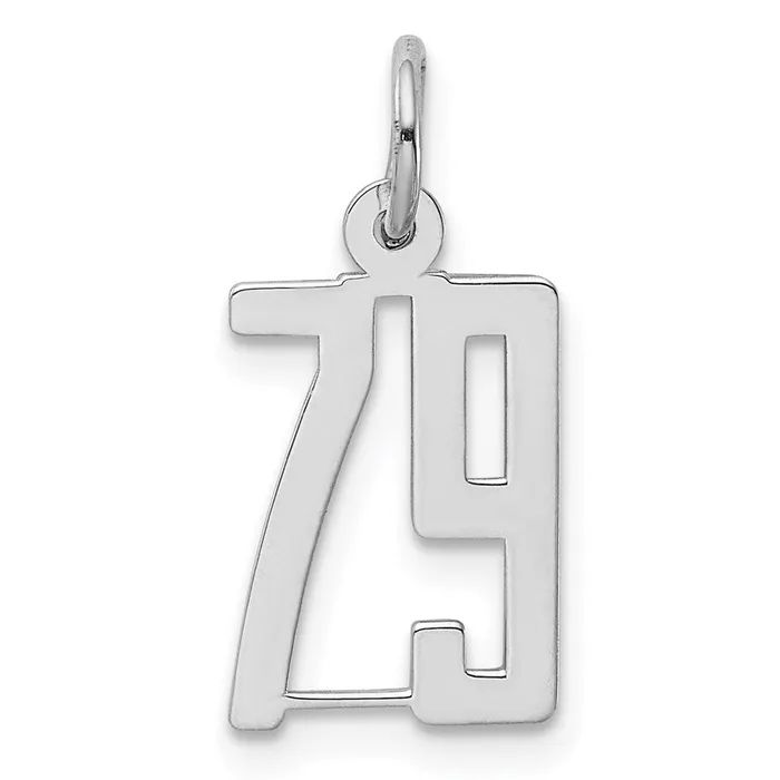 TreasureFineJewelers Rings Sterling SilverRhodiumplated Elongated Number 79 Charm TreasureFineJewelers Rings Sterling SilverRhodiumplated Elongated Number 79 Charm