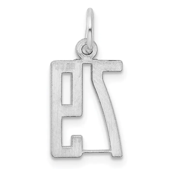 TreasureFineJewelers Rings Sterling SilverRhodiumplated Elongated Number 79 Charm