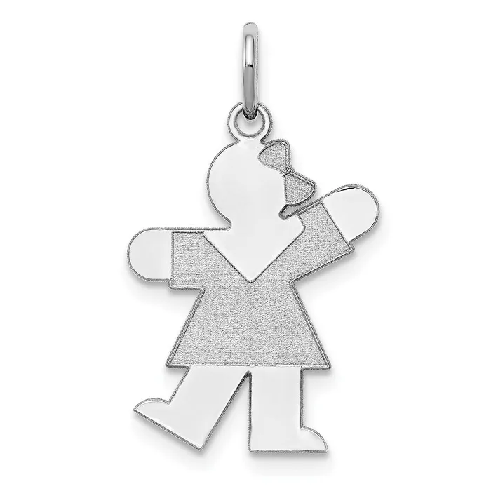 TreasureFineJewelers Rings Sterling Silver Rhodiumplated Kiss Kid Charm