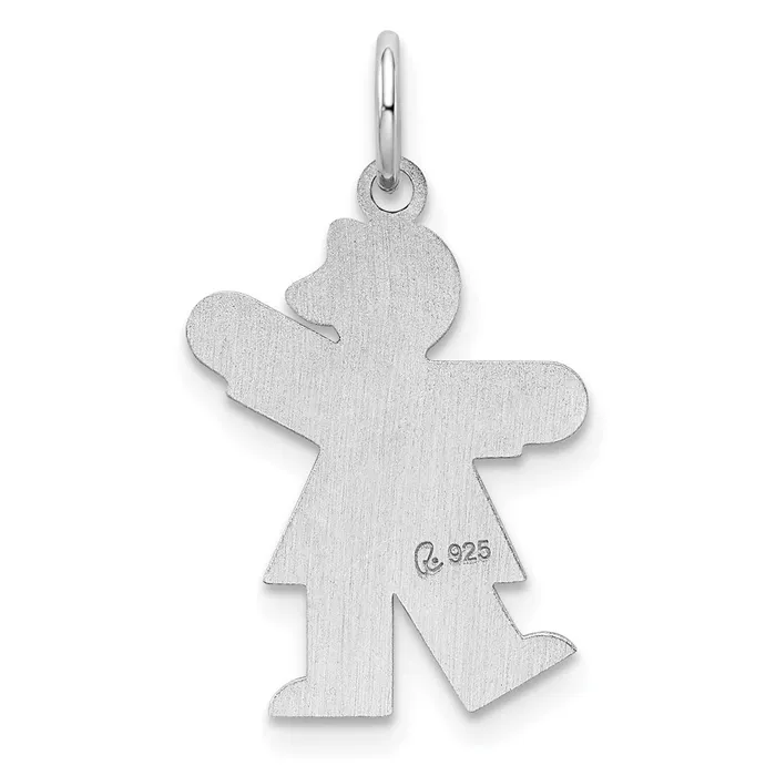 TreasureFineJewelers Rings Sterling Silver Rhodiumplated Kiss Kid Charm