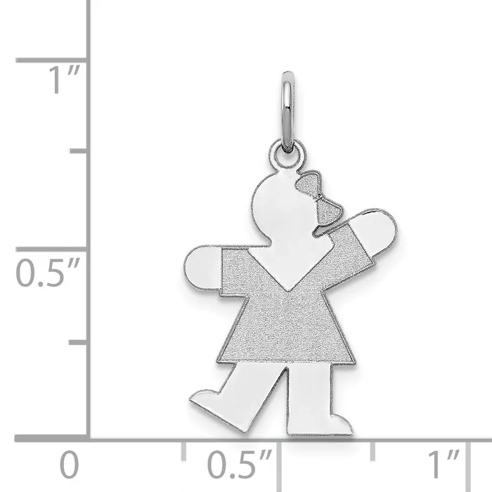 TreasureFineJewelers Rings Sterling Silver Rhodiumplated Kiss Kid Charm
