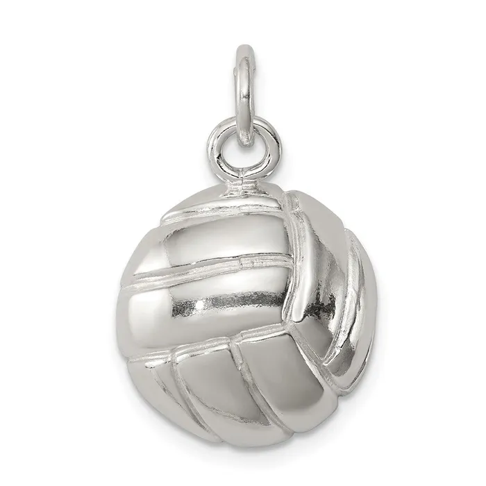 TreasureFineJewelers Rings Sterling Silver Volleyball Charm