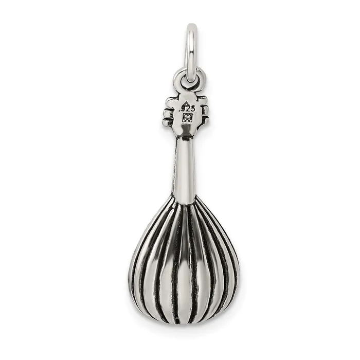 TreasureFineJewelers Sterling Silver Antiqued Mandolin Charm Rings