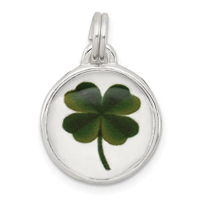 TreasureFineJewelers Sterling Silver Four Leaf Clover Charm Rings