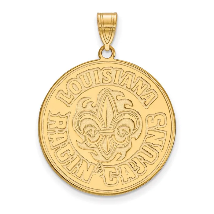 TreasureFineJewelers Sterling Silver Goldplated University of Louisiana at Lafayette Extra Large Pendant Necklaces TreasureFineJewelers Sterling Silver Goldplated University of Louisiana at Lafayette Extra Large Pendant Necklaces
