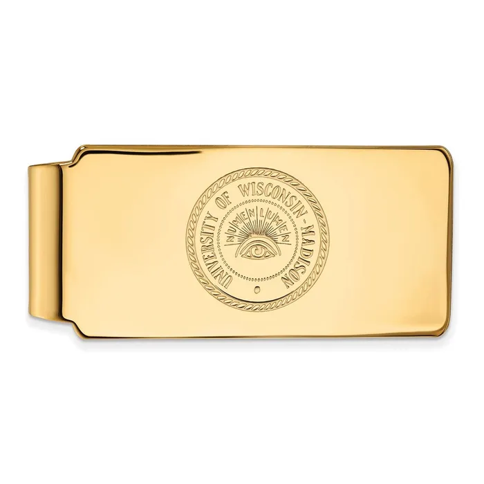 TreasureFineJewelers Sterling Silver Goldplated University of Wisconsin Crest Money Clip Rings TreasureFineJewelers Sterling Silver Goldplated University of Wisconsin Crest Money Clip Rings