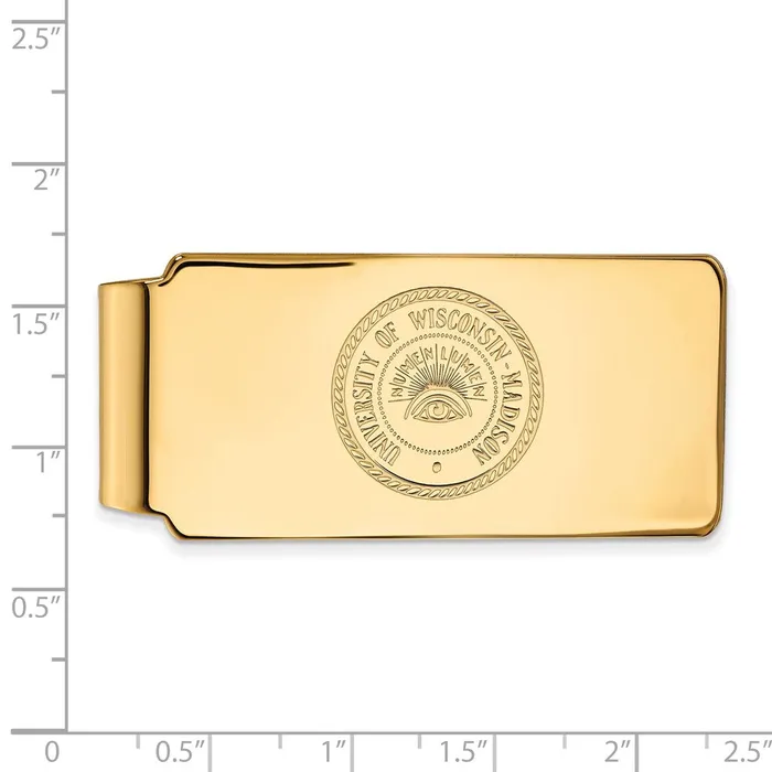 TreasureFineJewelers Sterling Silver Goldplated University of Wisconsin Crest Money Clip Rings