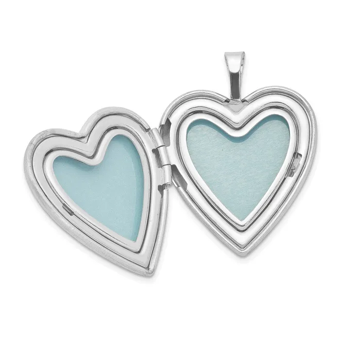 TreasureFineJewelers Sterling Silver Rhodiumplated Enameled Flower Butterfly Heart Locket Rings