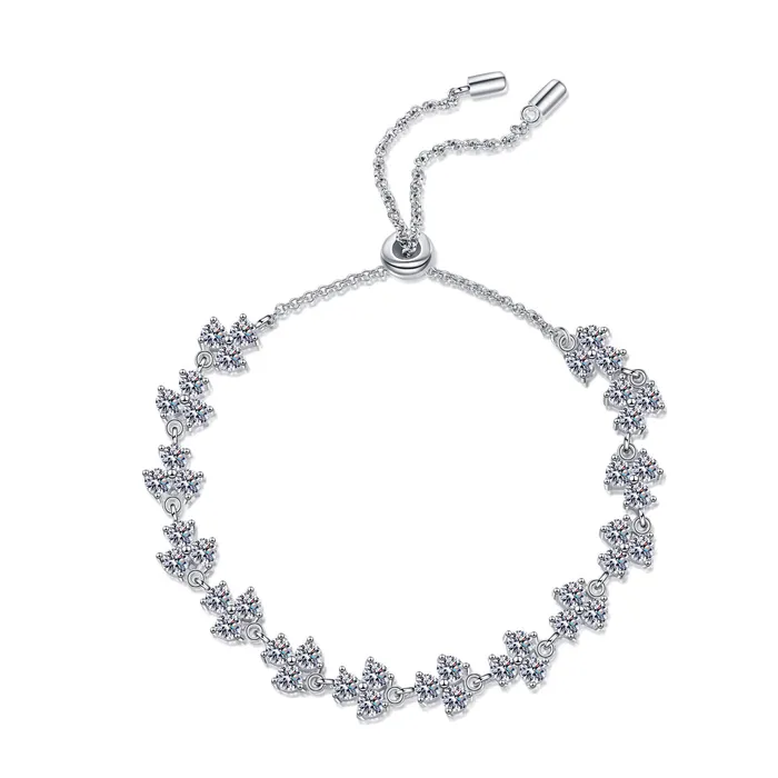 Trendolla Jewelry Lucky Clover Moissanite Bracelet Bracelets