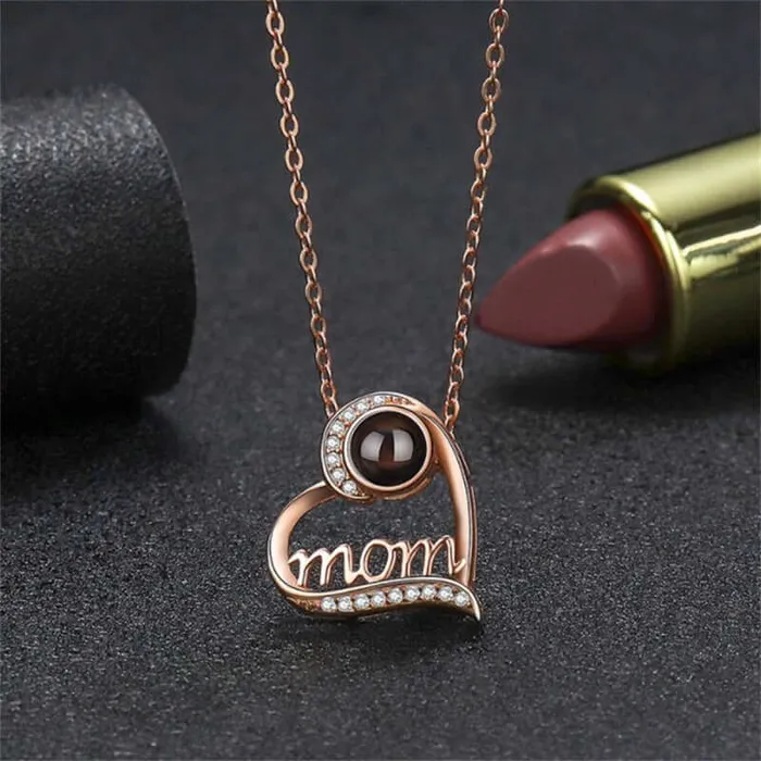 Trendolla Jewelry Necklaces Mom Mothers Day Love Necklace with Picture Inside