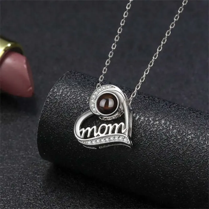 Trendolla Jewelry Necklaces Mom Mothers Day Love Necklace with Picture Inside