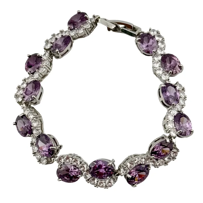 Twin Rocks and Crystals Bracelets High Quality Amethyst Faceted Stone Bracelet with a Twin Rocks and Crystals Velvet Box