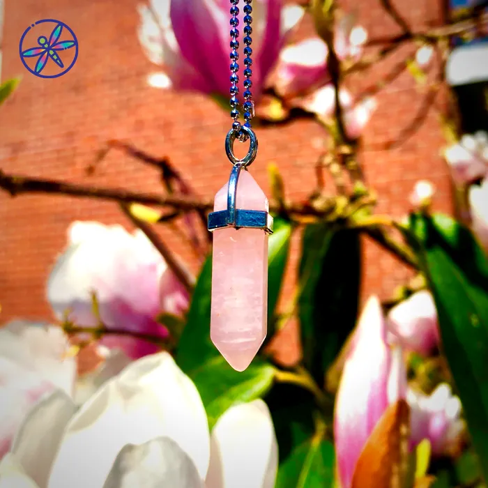 CSJA Necklaces Rose Quartz Crystal Necklace