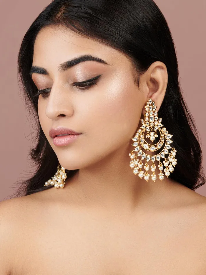 Curio Cottage Earrings The Zoya Layers of Kundan Chandbali Earrings
