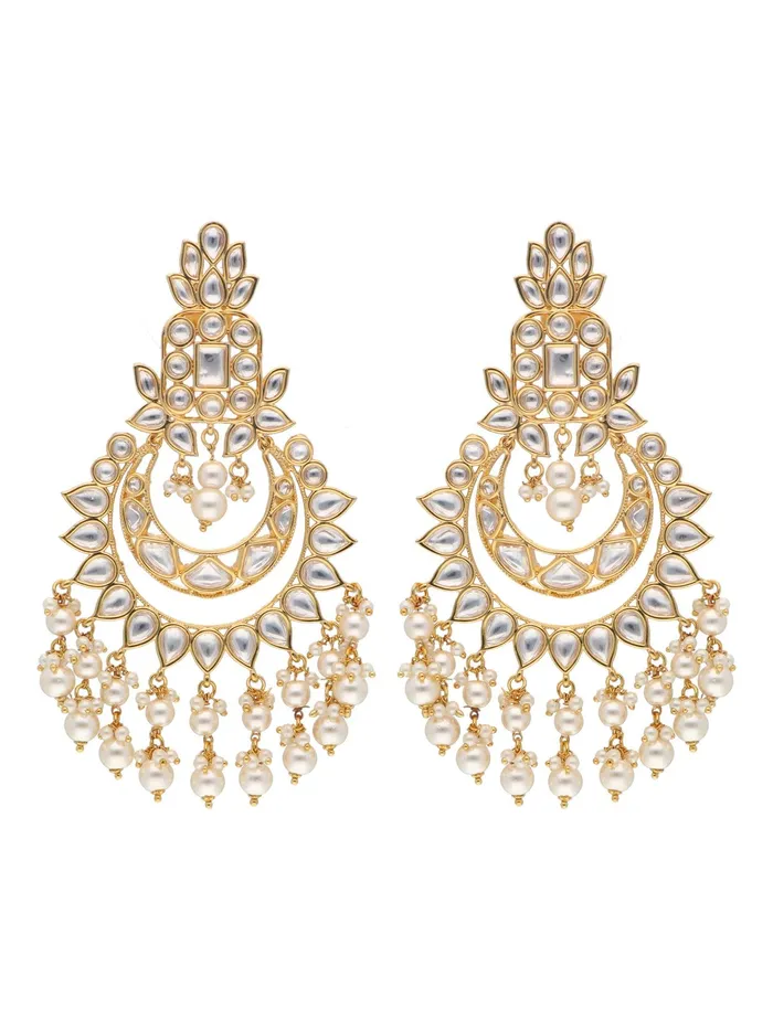 Curio Cottage Earrings The Zoya Layers of Kundan Chandbali Earrings Curio Cottage Earrings The Zoya Layers of Kundan Chandbali Earrings