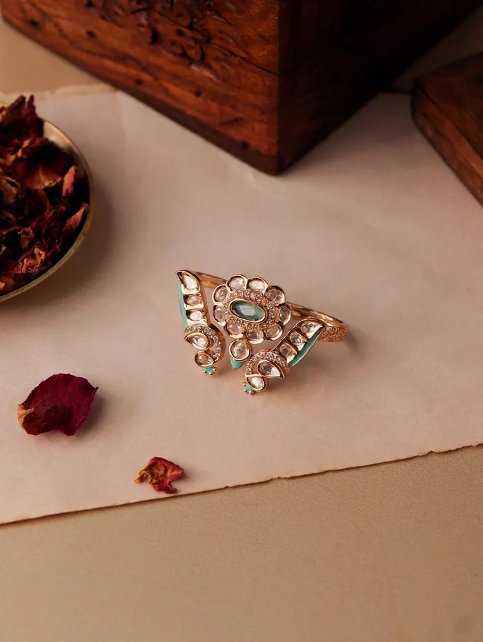 Curio Cottage Meira Two Tokai Kundan Ring Rings Curio Cottage Meira Two Tokai Kundan Ring Rings