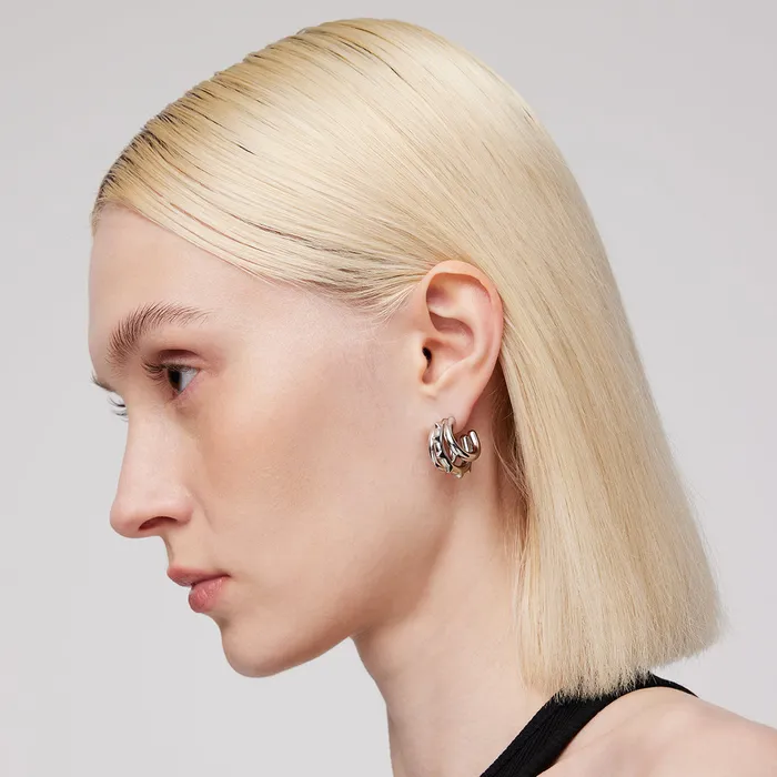 Earrings Black Gloves Triple Layer Symmetrical Stud Earrings Blackheadshop