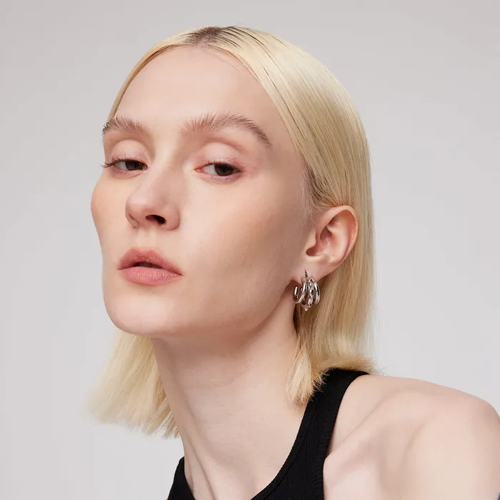 Earrings Black Gloves Triple Layer Symmetrical Stud Earrings Blackheadshop Earrings Black Gloves Triple Layer Symmetrical Stud Earrings Blackheadshop